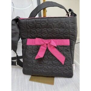 Belvah Quilted Backpack with Straps Black and Pink Smoke Free Home